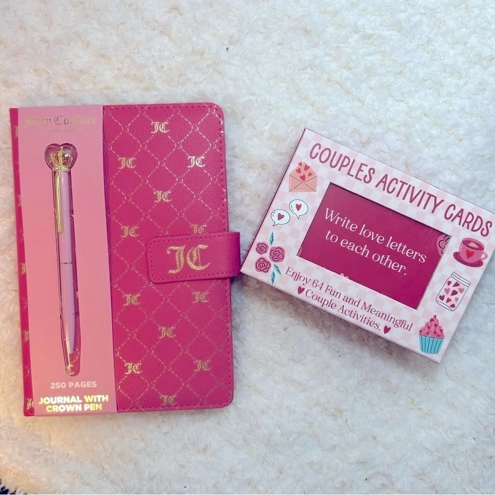 Juicy Couture Pink Journal with Crown Pen‎ and 64 love card Pick one set